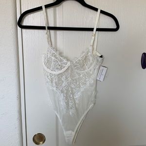 Windsor Sheer Lace White BodySuit